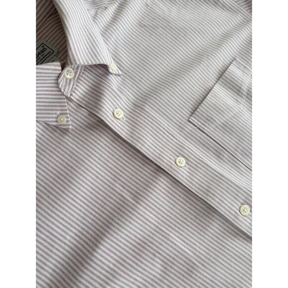 LL BEAN 100% Cotton Wrinkle Resistant LS Striped Button Down Shirt SZ 161/2-36 - Picture 5 of 6